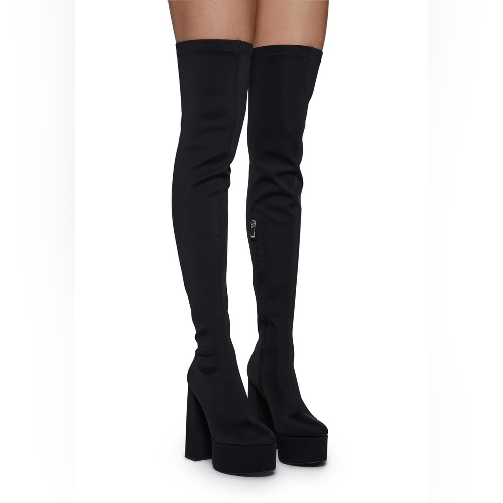 Black Over-the-Knee Platform Women's Boots